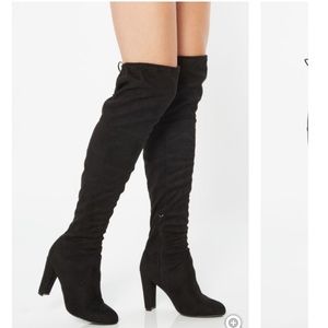 Black knee high boots WIDE